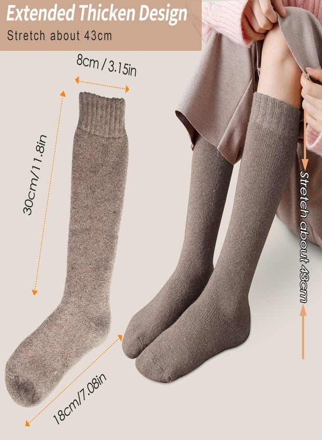 mickee Thick Wool Socks for Women, 3 Pairs Knee High Sock, Warm Sock Thermal Socks for Outdoor Sports Winter Gifts - Image 4